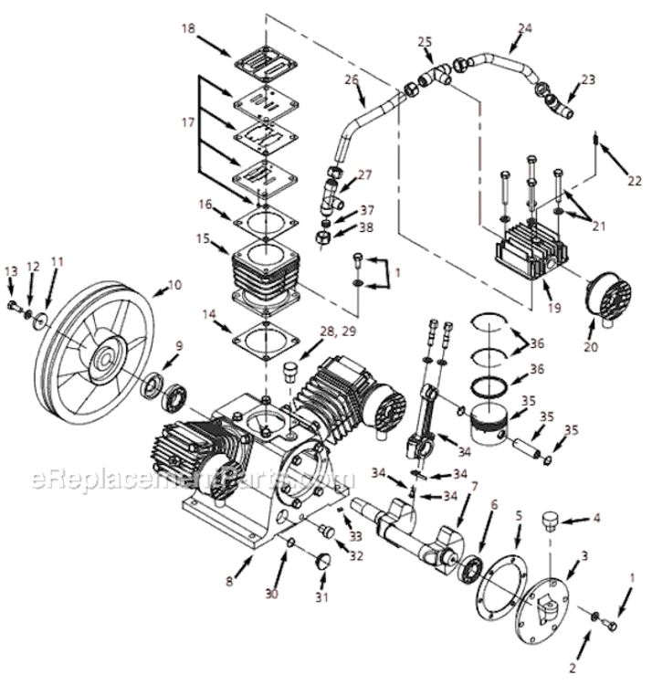 Page A Diagram and Parts List for DP400000AV 2005 Campbell Hausfeld Compressor